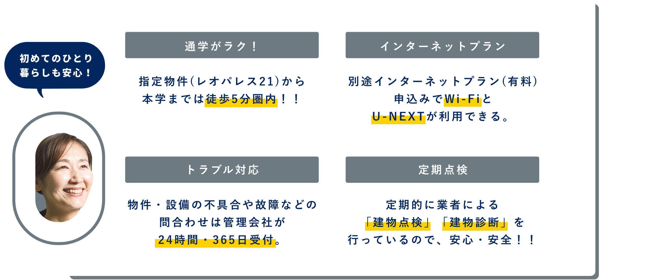 通学がラク！ インターネットプラン トラブル対応 定期点検